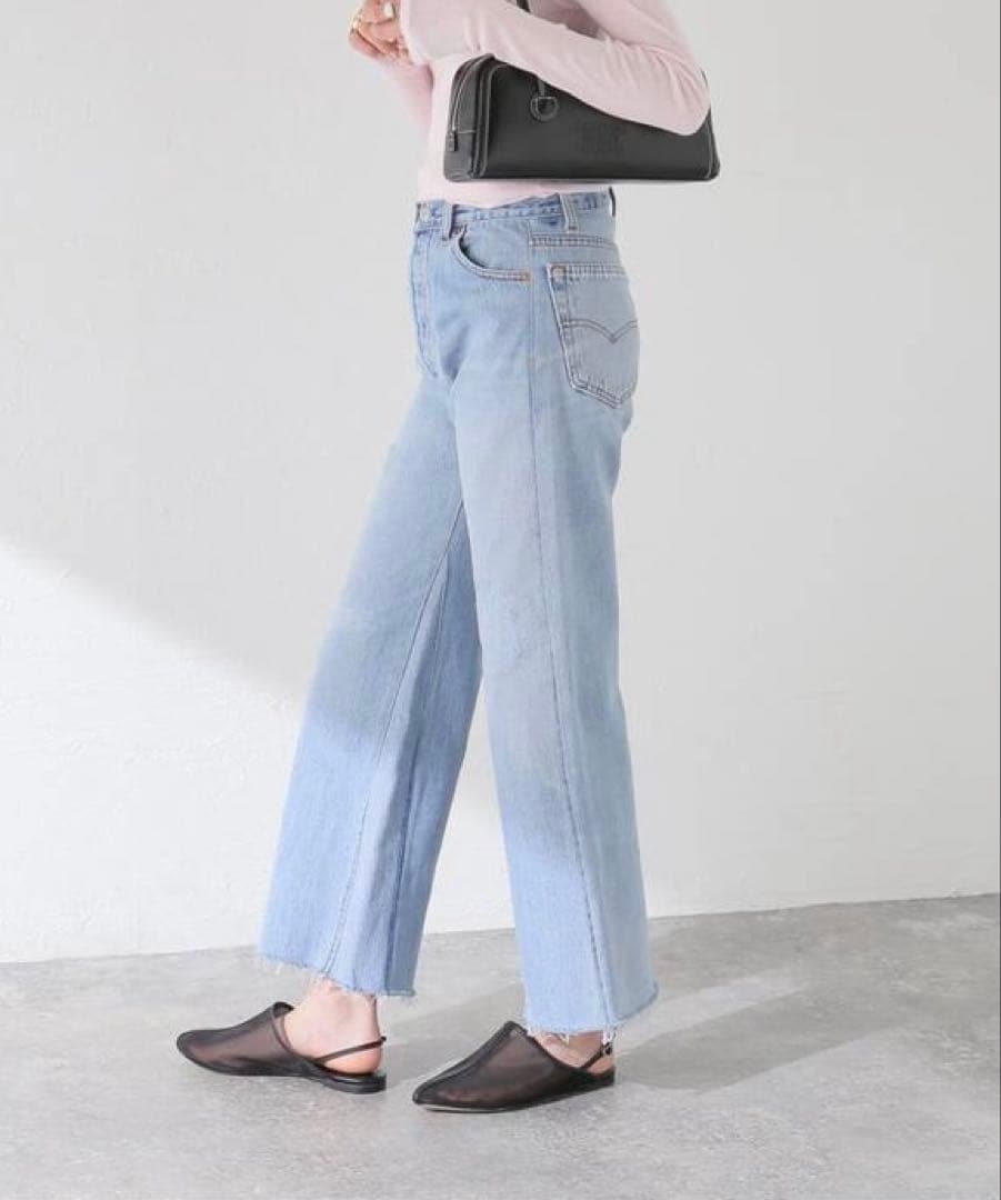 パンツ RE/DONE HIGH RISE WIDE LEG CROP 25