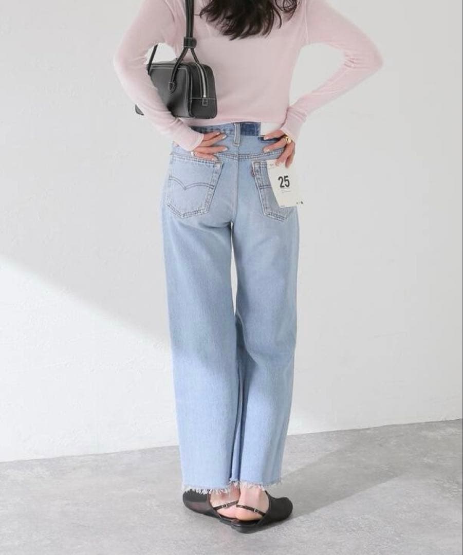 パンツ RE/DONE HIGH RISE WIDE LEG CROP 25