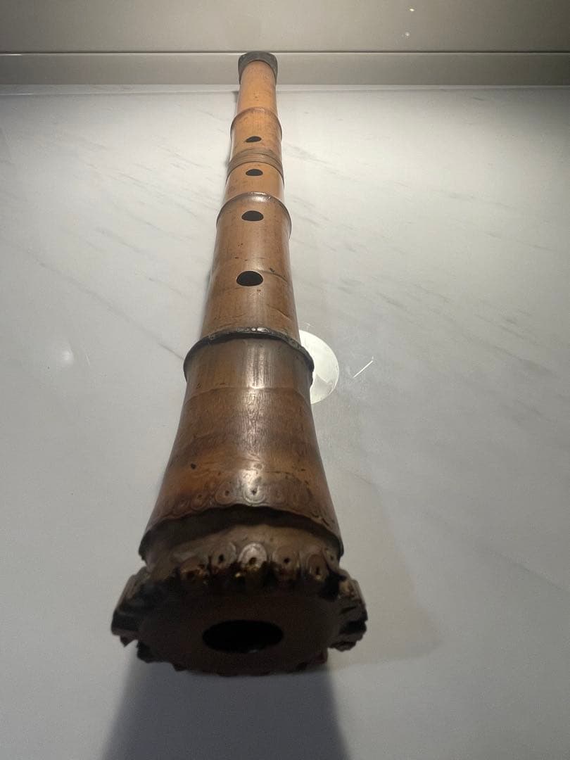 【真竹製 地無し尺八】1尺8寸 廼風銘 継ぎ有 現状品 和楽器