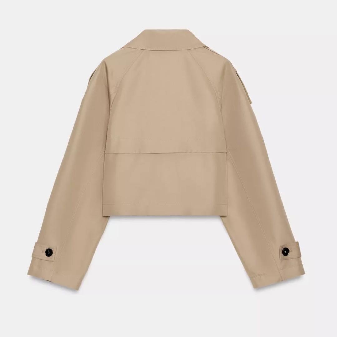 ZARA 襟付きロングスリーブトレンチコート