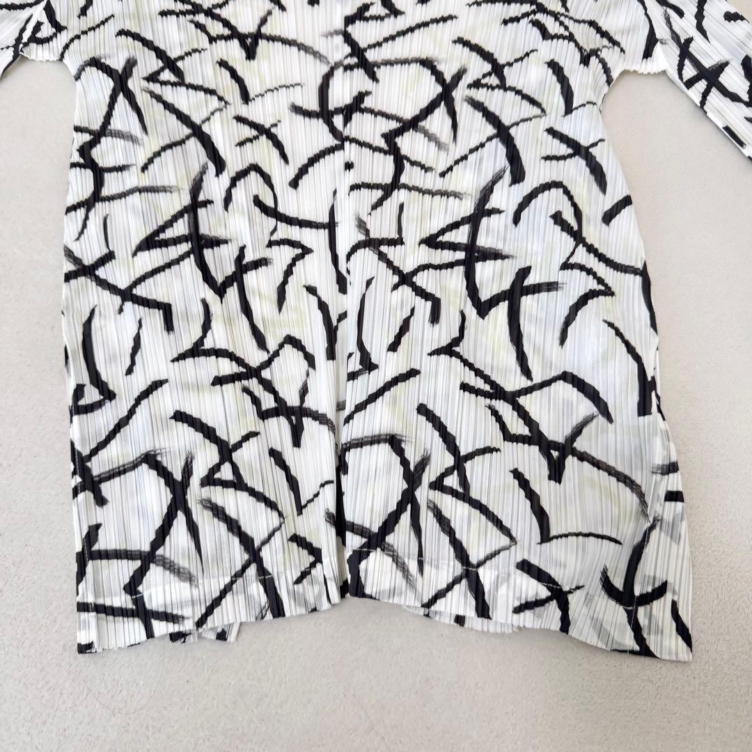 極美品✨PLEATS PLEASE プリーツ　ノーカラー　Lサイズ カーディガン
