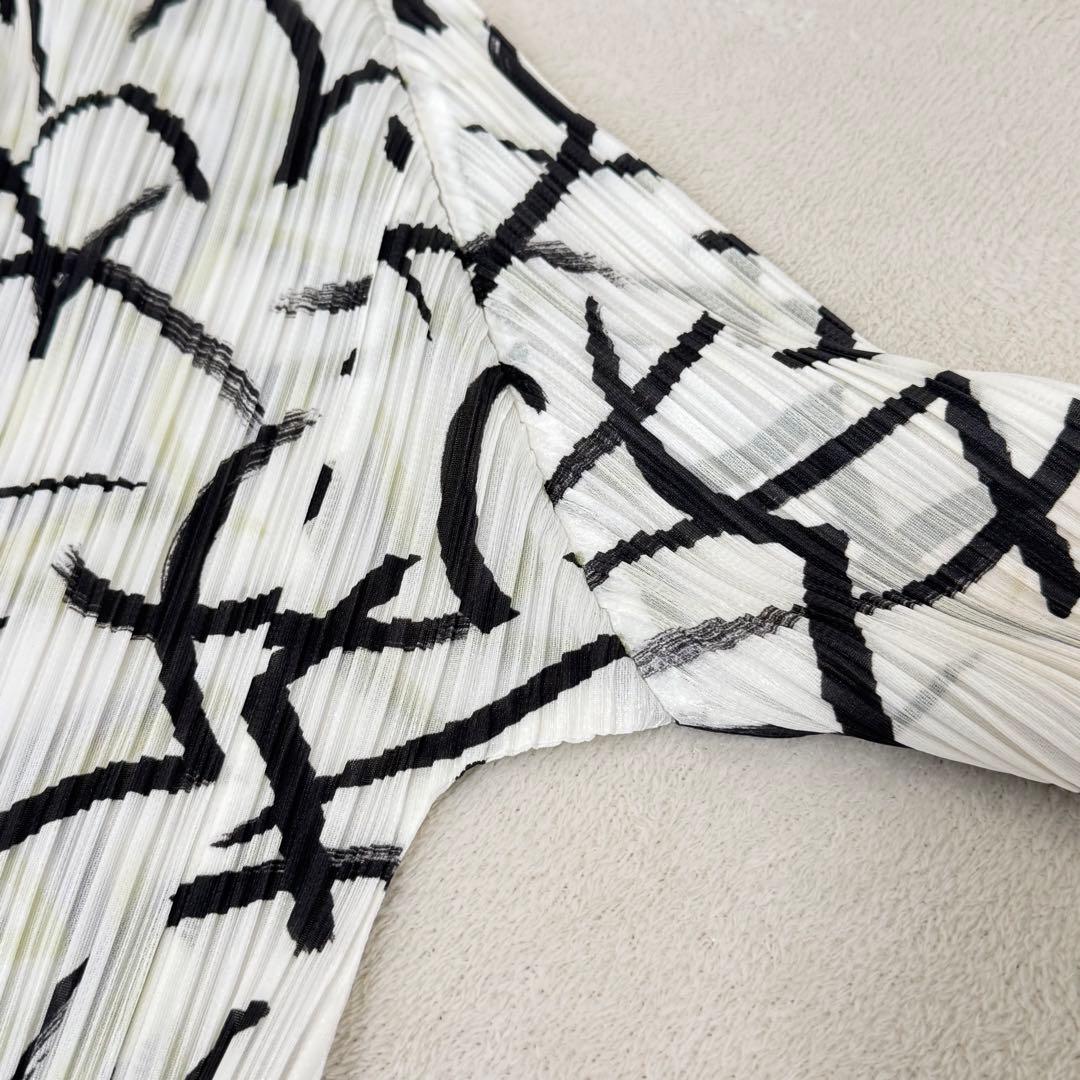 極美品✨PLEATS PLEASE プリーツ　ノーカラー　Lサイズ カーディガン