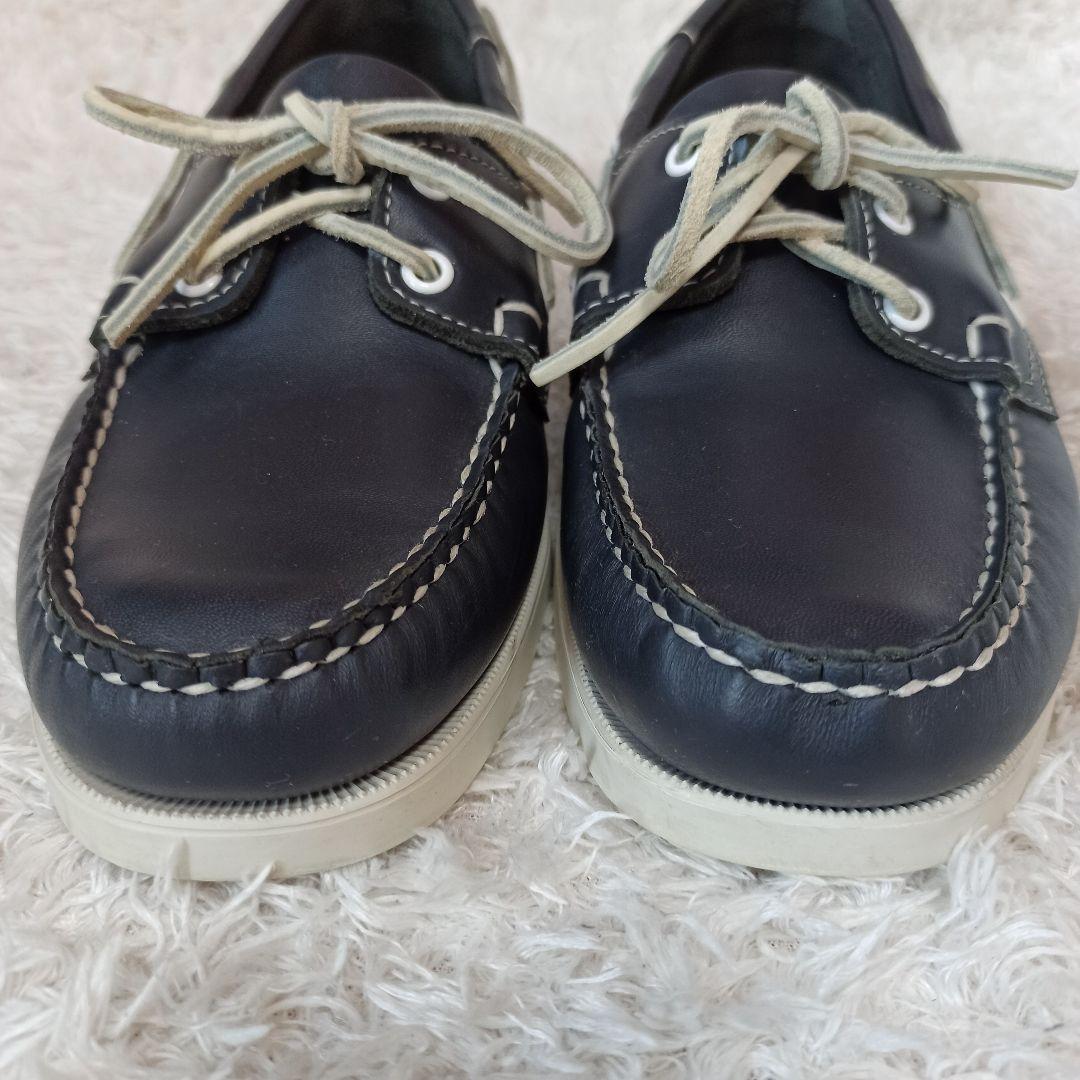 極美品 SEBAGO ネイビー レザー デッキシューズ 26.5cm