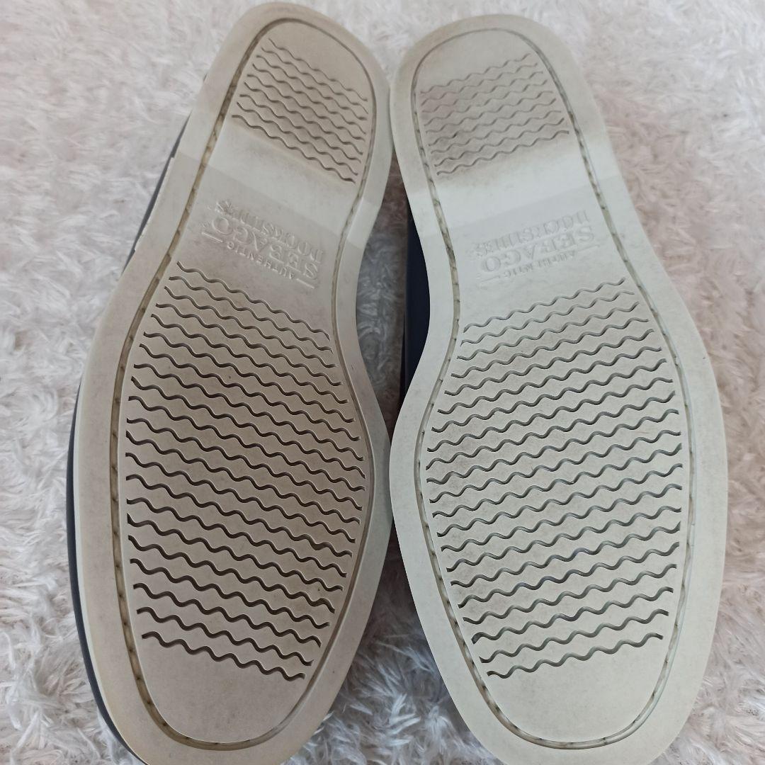 極美品 SEBAGO ネイビー レザー デッキシューズ 26.5cm