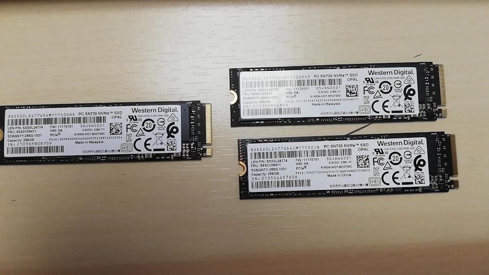 Western Digital SN730 256GB SSD 3枚組