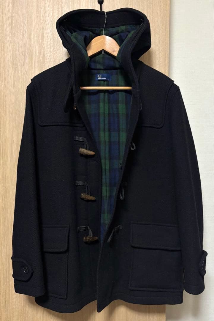 FRED PERRY メンズ ダッフルコート 黒 Lサイズ 秋冬