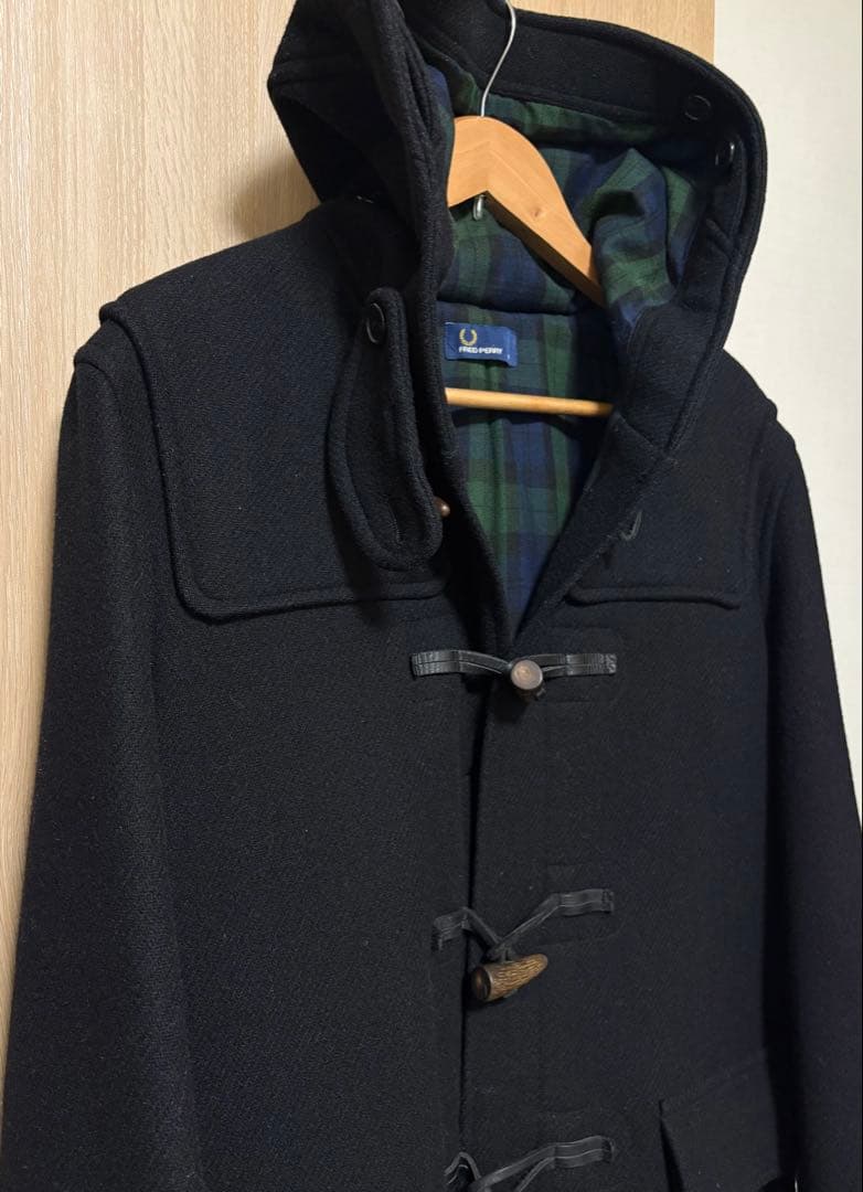 FRED PERRY メンズ ダッフルコート 黒 Lサイズ 秋冬