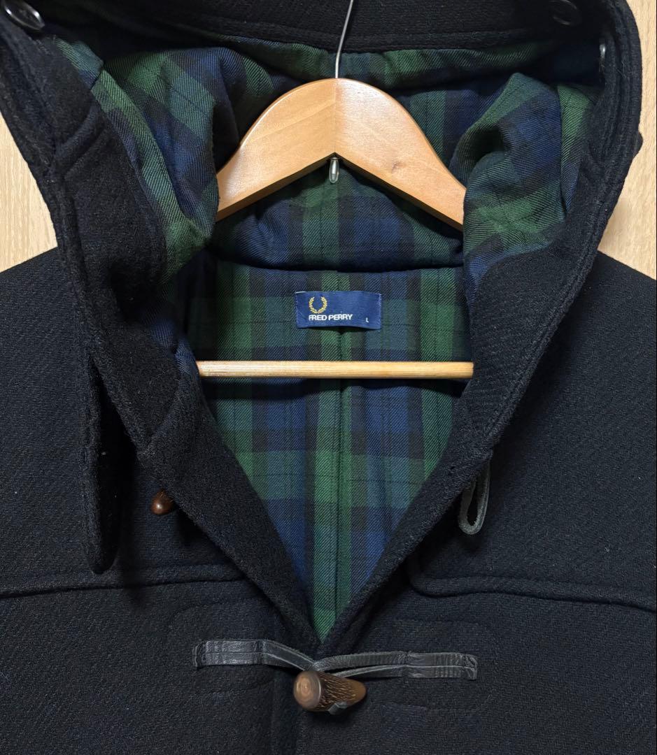 FRED PERRY メンズ ダッフルコート 黒 Lサイズ 秋冬