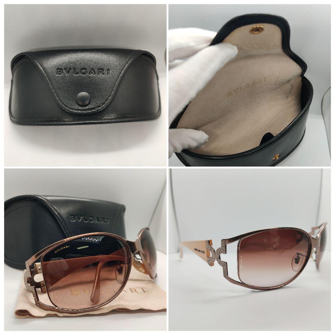 美品✨ブルガリ BVLGARI サングラス ラインストーン ブラウン