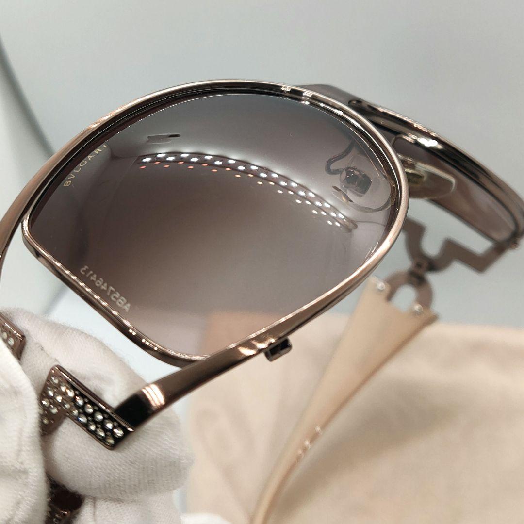 美品✨ブルガリ BVLGARI サングラス ラインストーン ブラウン