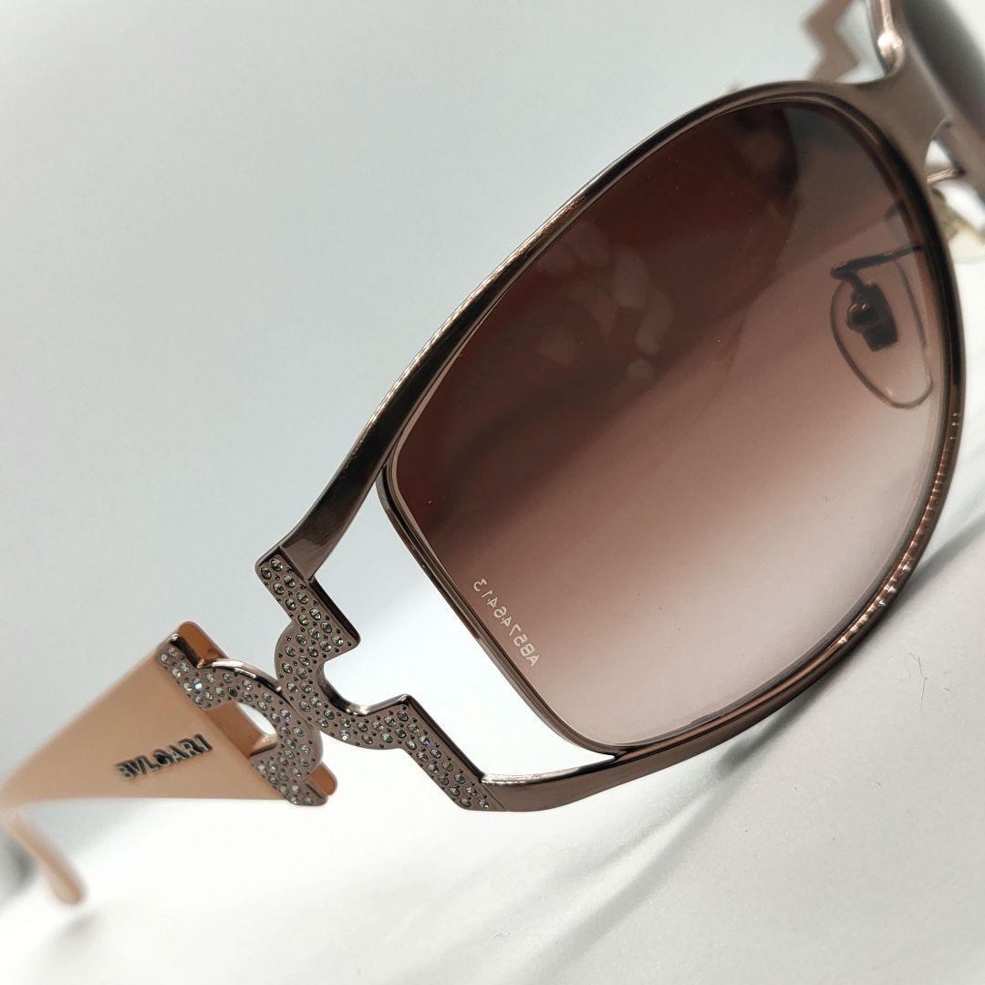 美品✨ブルガリ BVLGARI サングラス ラインストーン ブラウン
