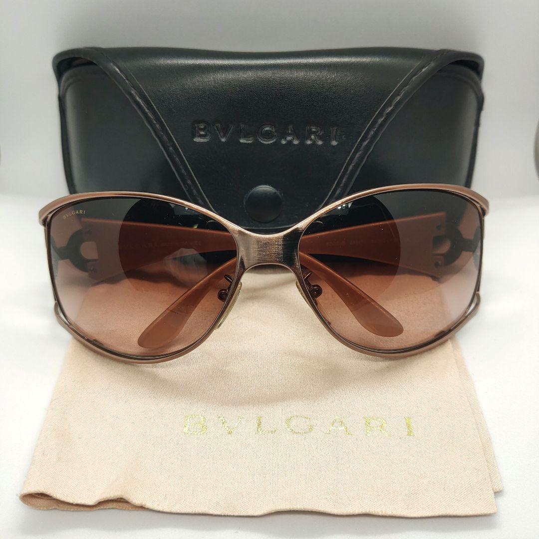 美品✨ブルガリ BVLGARI サングラス ラインストーン ブラウン