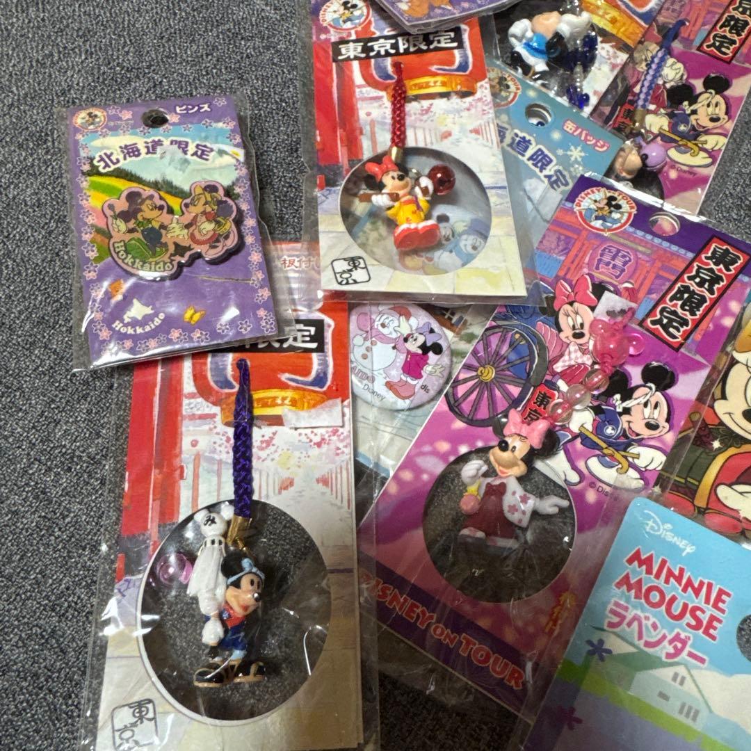 ミッキー&ミニーご当地着ぐるみストラップ　35個大量まとめ売り　レトロ