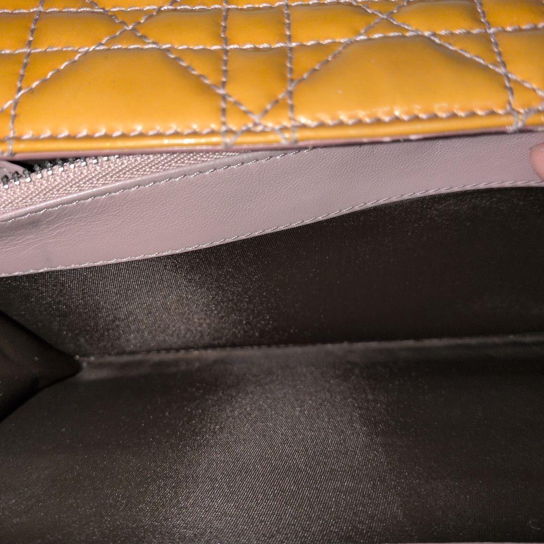 ディオール キルティング 二つ折り財布 イエロー
