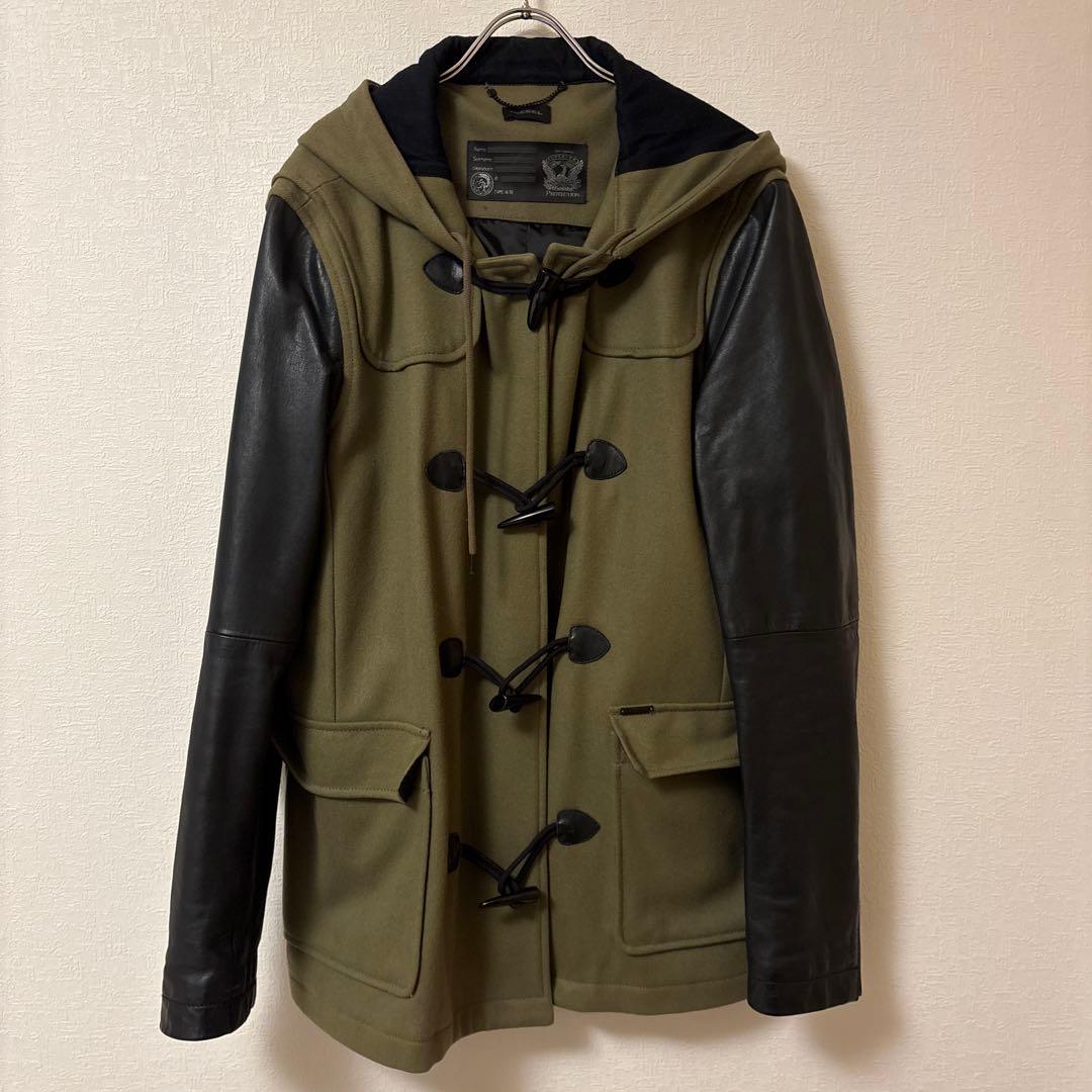 DIESEL/ディーゼル　ダッフルコート　レザー切替