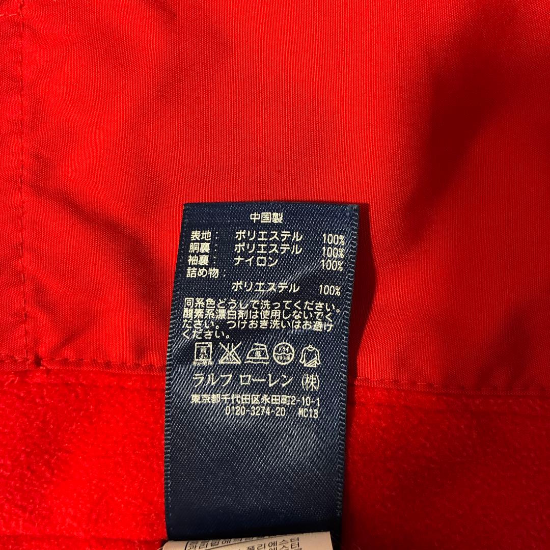 ✨ラルフローレン ブルゾン ジャケット 赤 ポニー 刺繍 内側フリース
