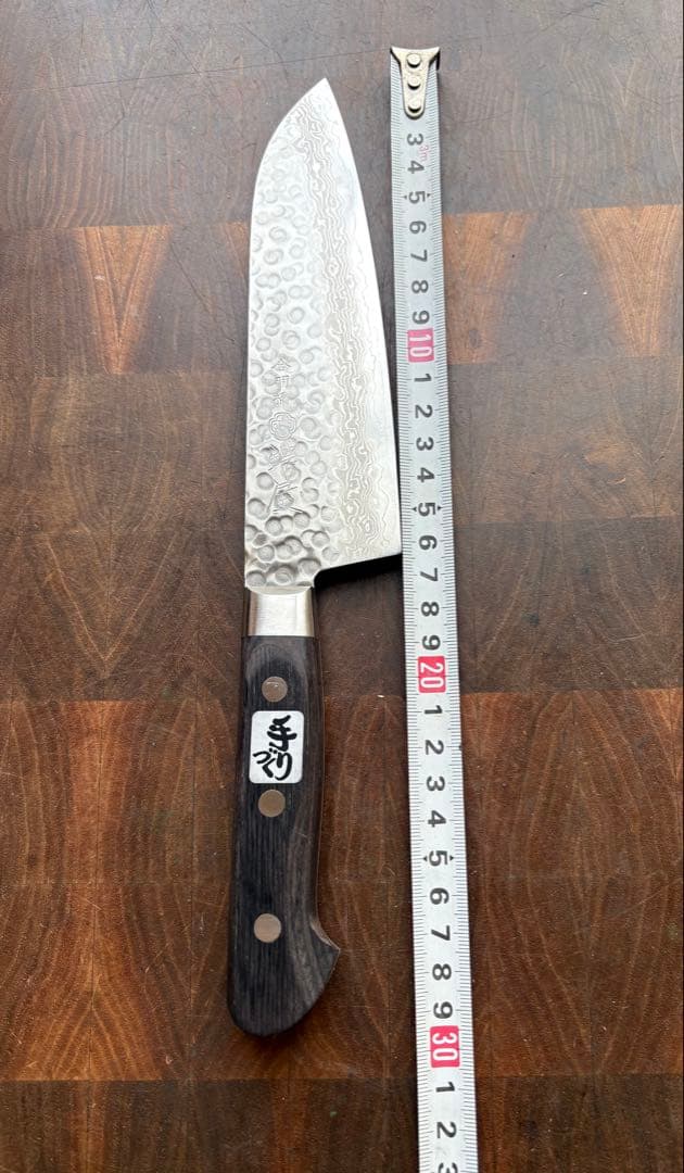 合羽橋　鍔屋　VG10 ダマスカス　積層 鎚目 三徳　165mm 包丁　万能