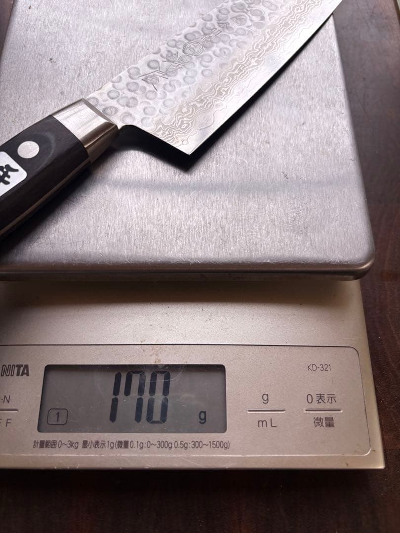 合羽橋　鍔屋　VG10 ダマスカス　積層 鎚目 三徳　165mm 包丁　万能