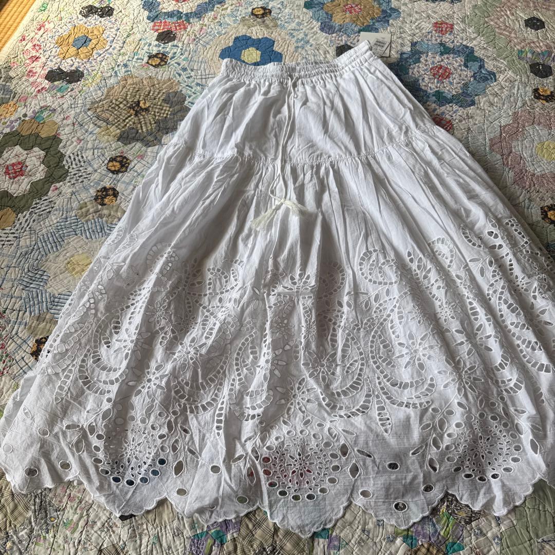新品 YAMADAYA 刺繍　レース　カットワーク　スカート ヤマダヤ