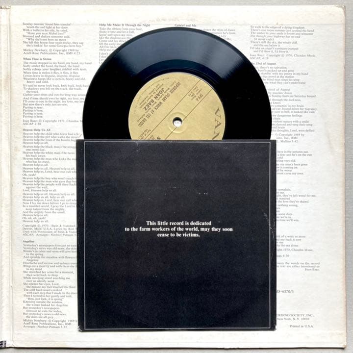 ジョーン バエズ　アナログ レコード　アルバム　LP 2枚　シングル 1枚