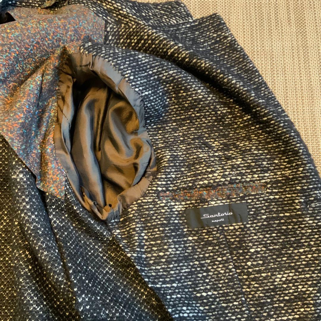 Sartorio　3つボタン段返り シングル ジャケット ネップ　44