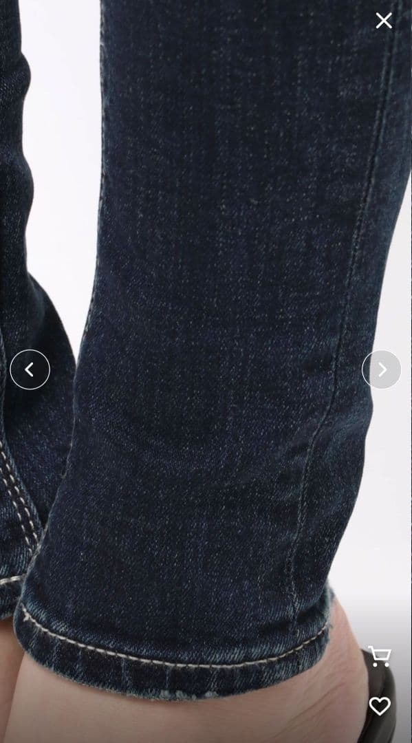 新品　GYDA　ハイウエストクロススキニーデニムパンツ　インディゴ　サイズS