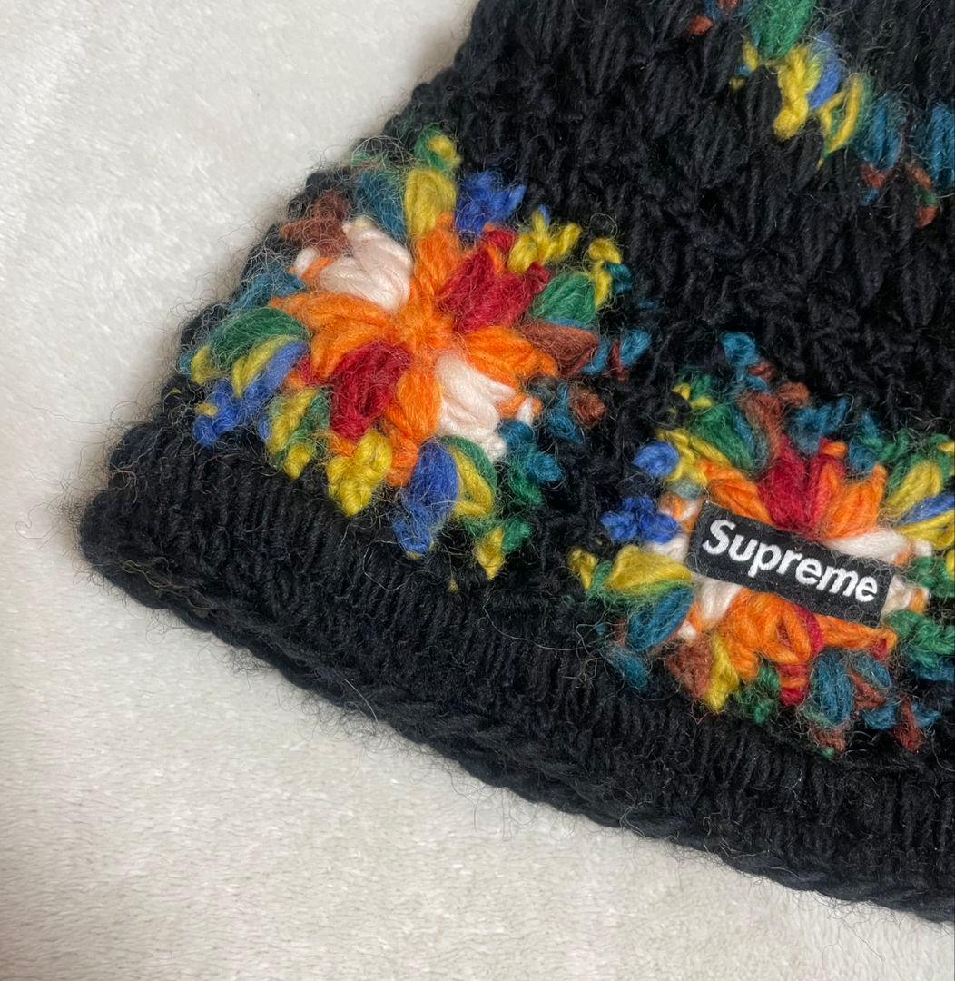 25SS Supreme Crochet Beanie 黒Blackシュプリーム