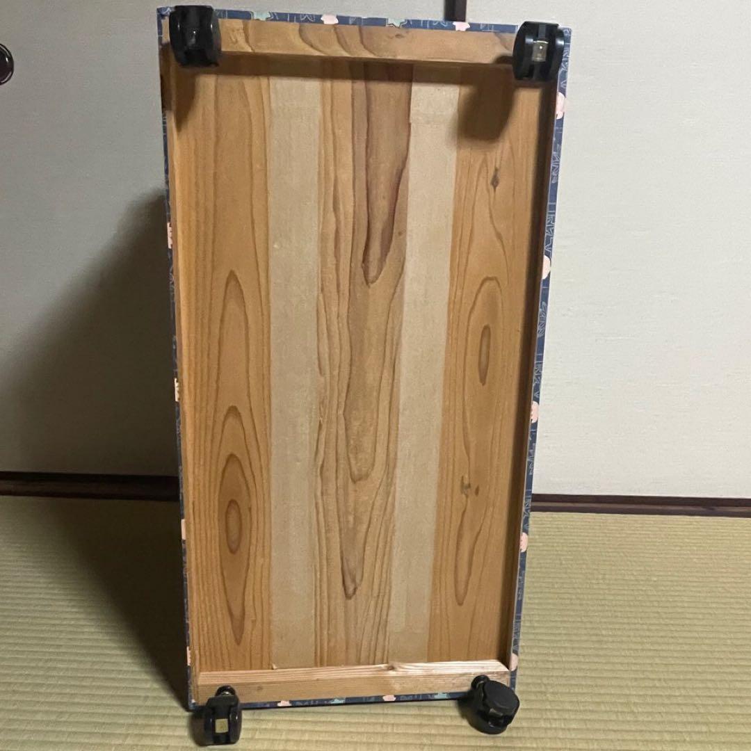 ★ 茶箱2　大　和紙張り　昭和レトロ　キャスター付　押入れ収納