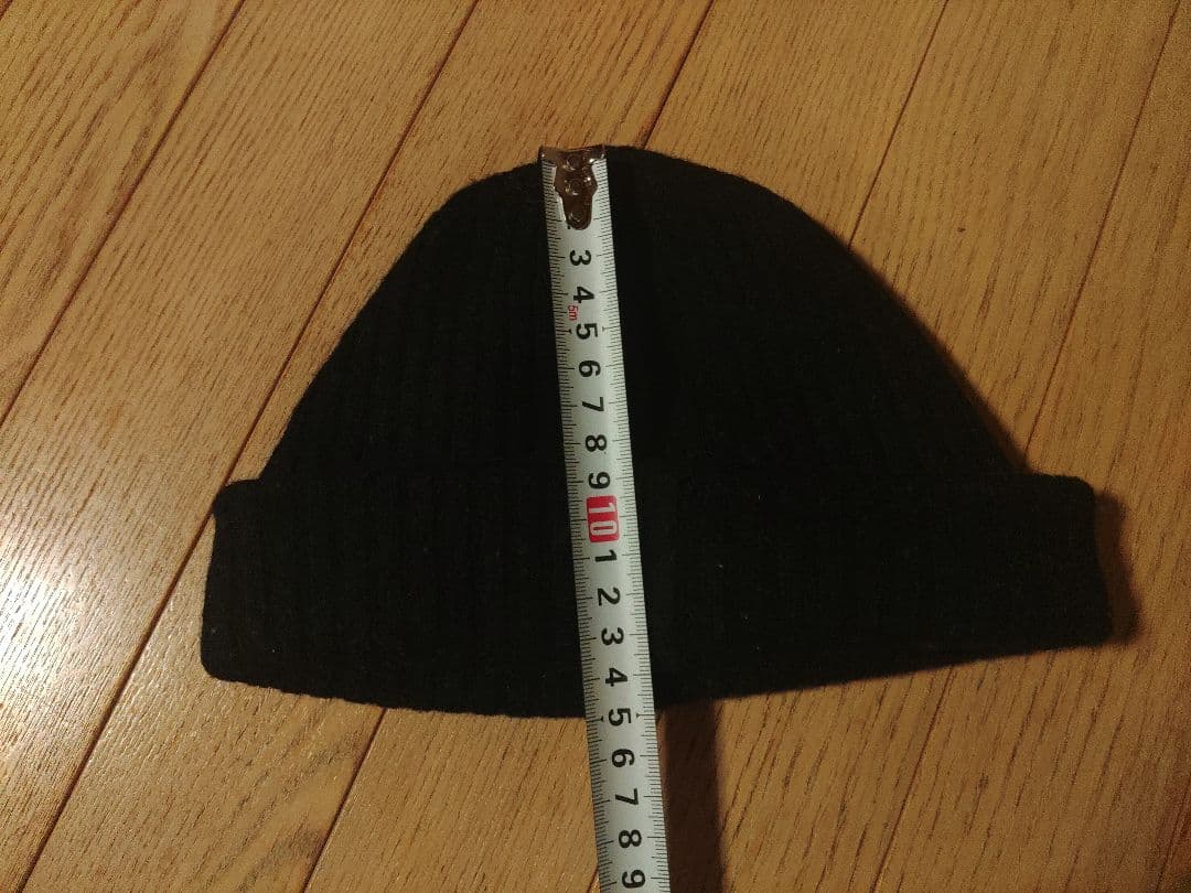 モンクレール 黒 ニット帽 約21cm