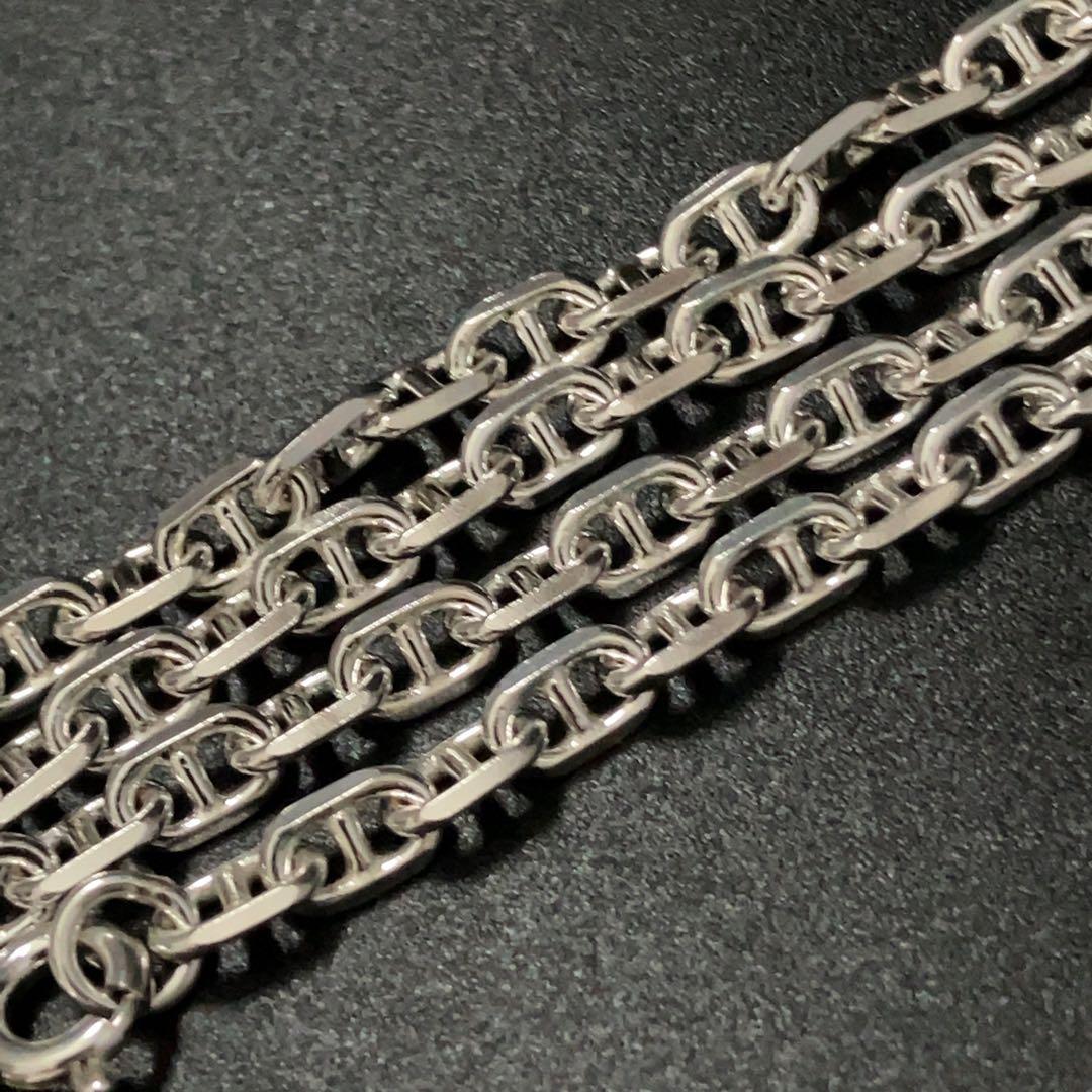【幅4mm45cm】ネックレス アンカーチェーン　シルバー925 2488