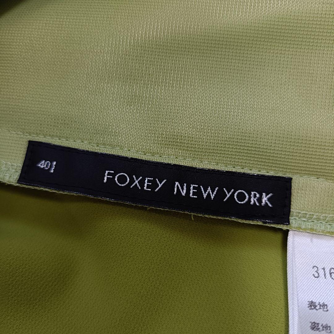 【極美品】フォクシーニューヨーク　ノースリーブワンピース　イエローグリーン