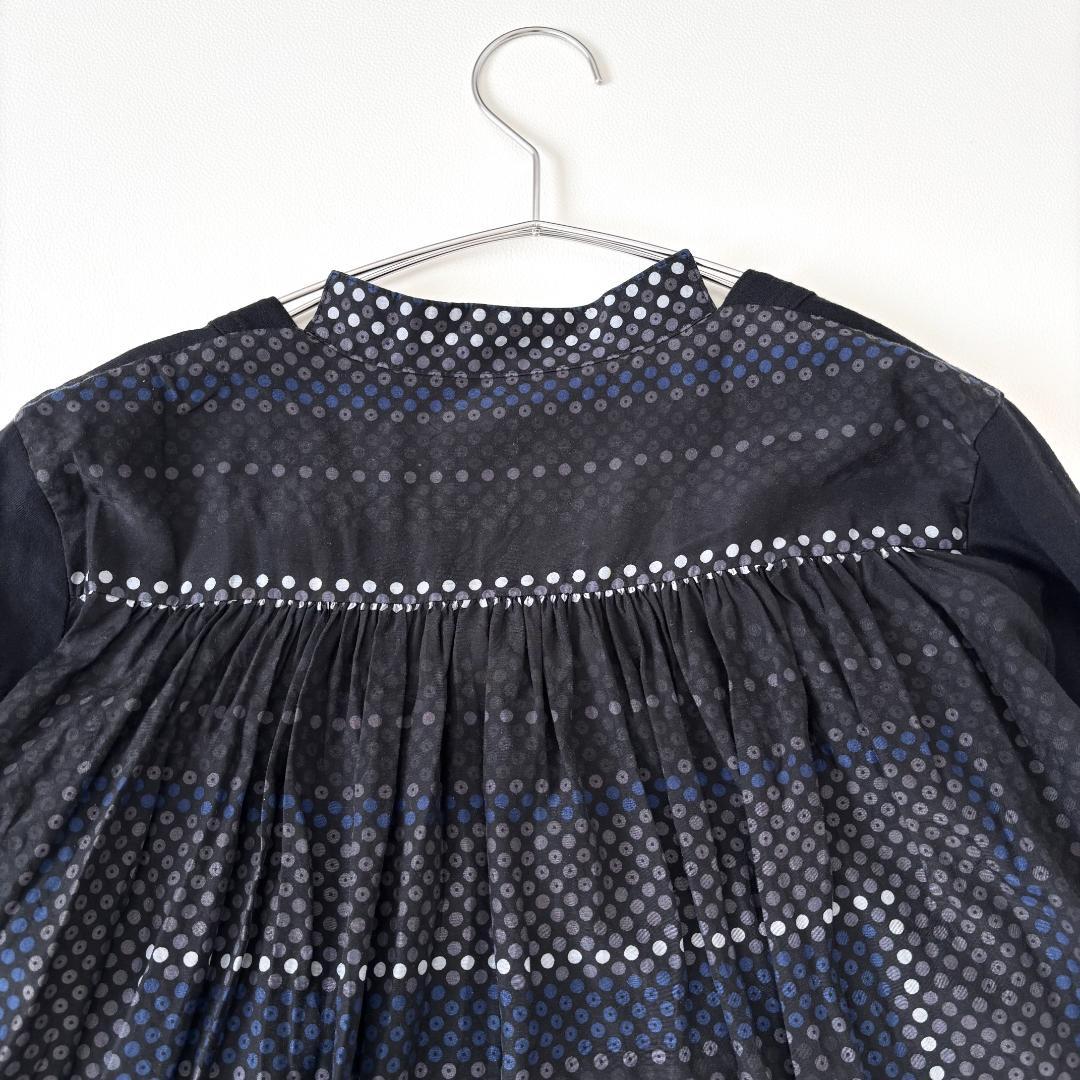 美品　sacai　ドッキングTシャツ　長袖カットソー　トップス　サカイ　ギャザー