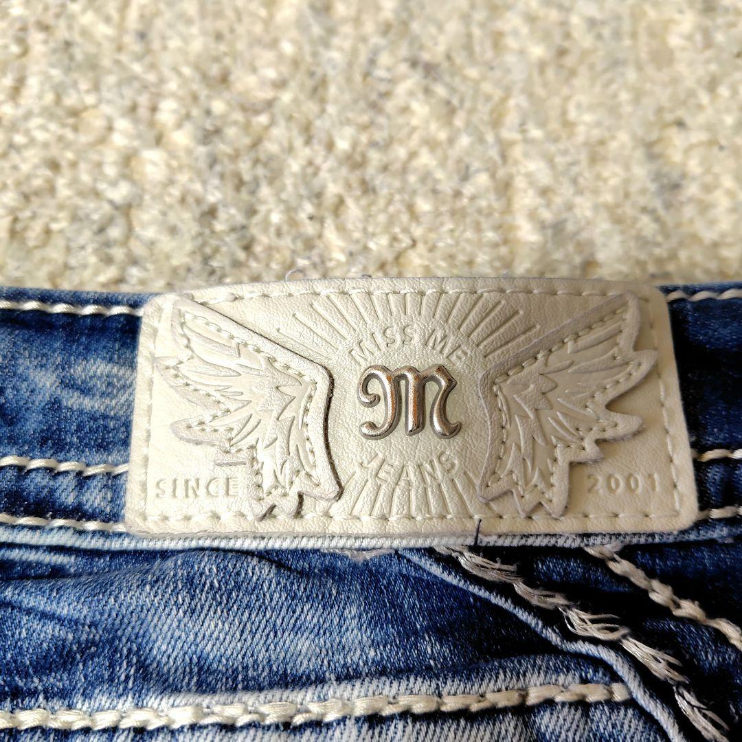 【美品】Miss Me ミスミー スキニーデニム 27 羽刺繍 Y2K