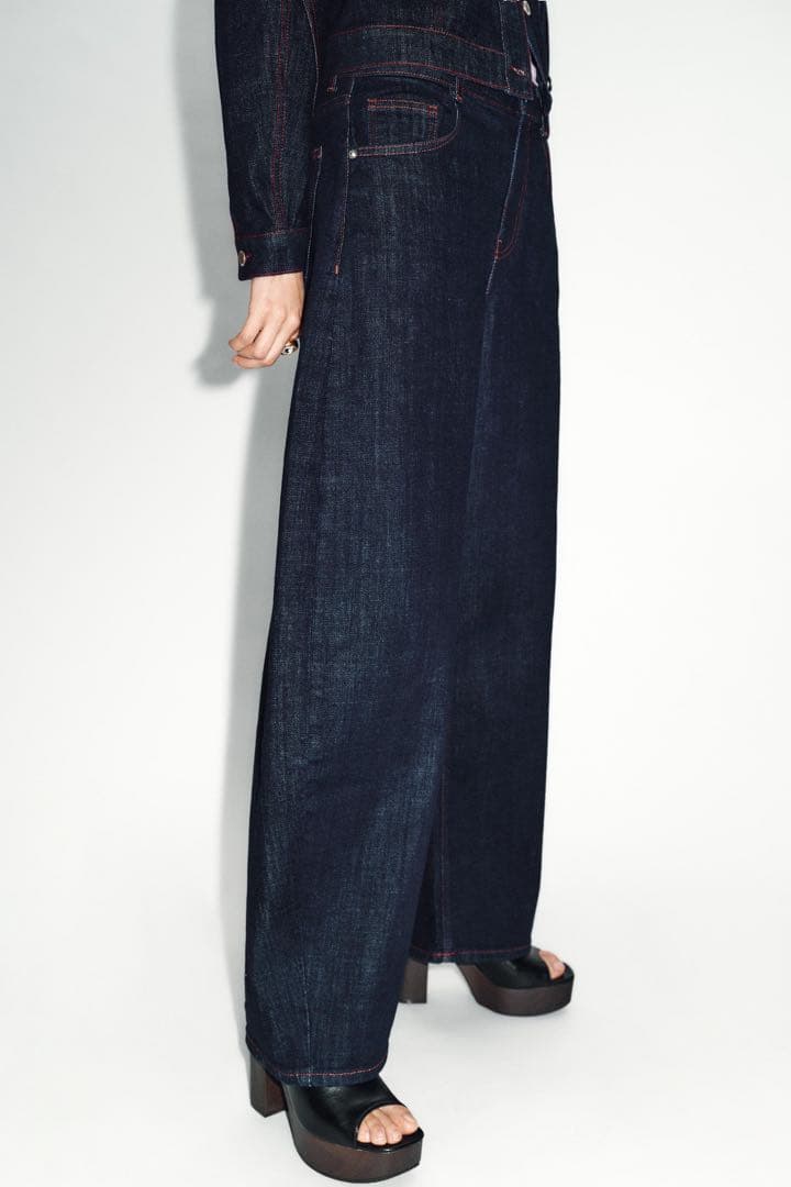 完売品 ZARA Z1975ハイウエストバレルフィットデニムパンツ EU38