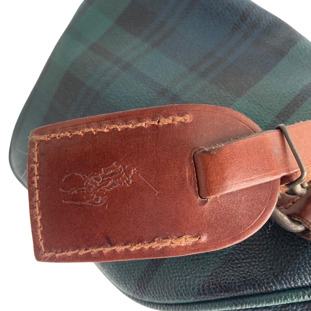 Ralph Lauren ダークグリーン チェック ミニボストンバッグ