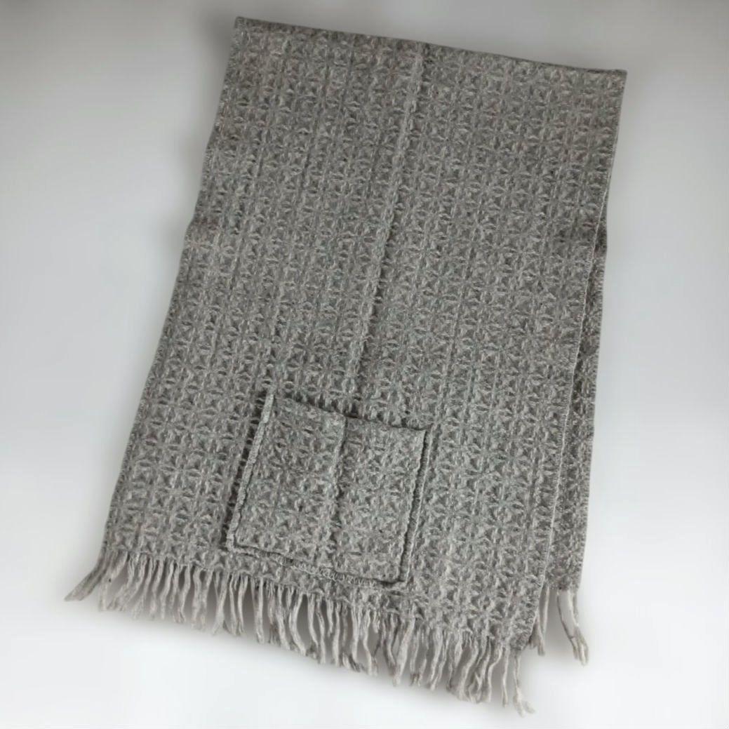 美品◆KLIPPAN クリッパン ポケット付きストール　グレー　エコウール　北欧