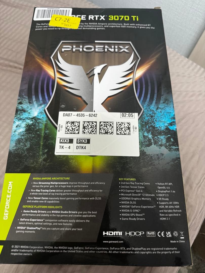 グラフィックボード・グラボ・ビデオカード GAINWARD PHOENIX GEFORCE RTX 3070 Ti 8GB