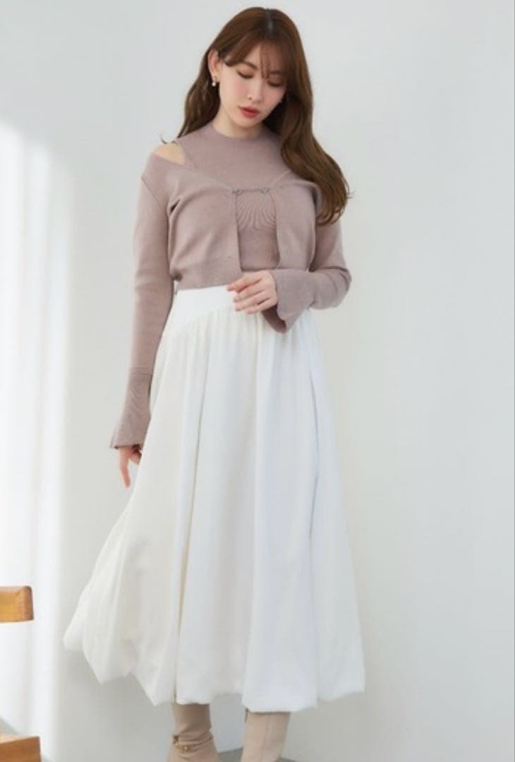 Her lip to Flared Sleeve Knit Set ピンク