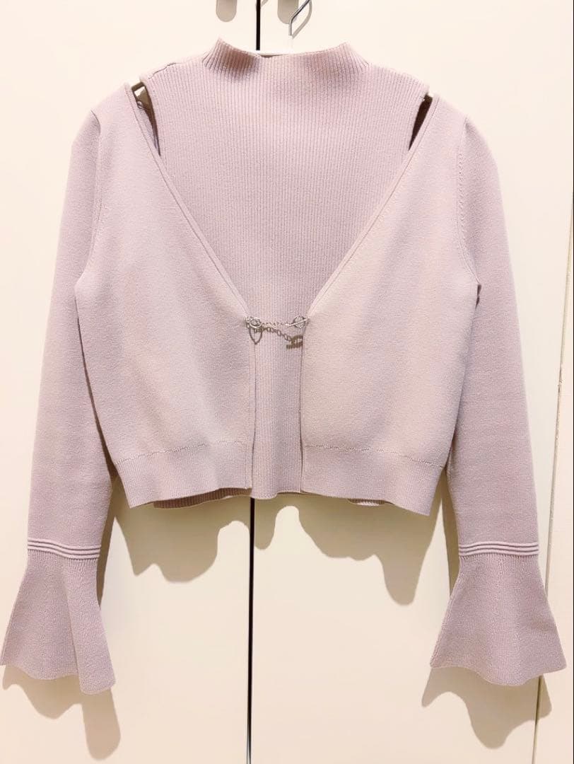 Her lip to Flared Sleeve Knit Set ピンク