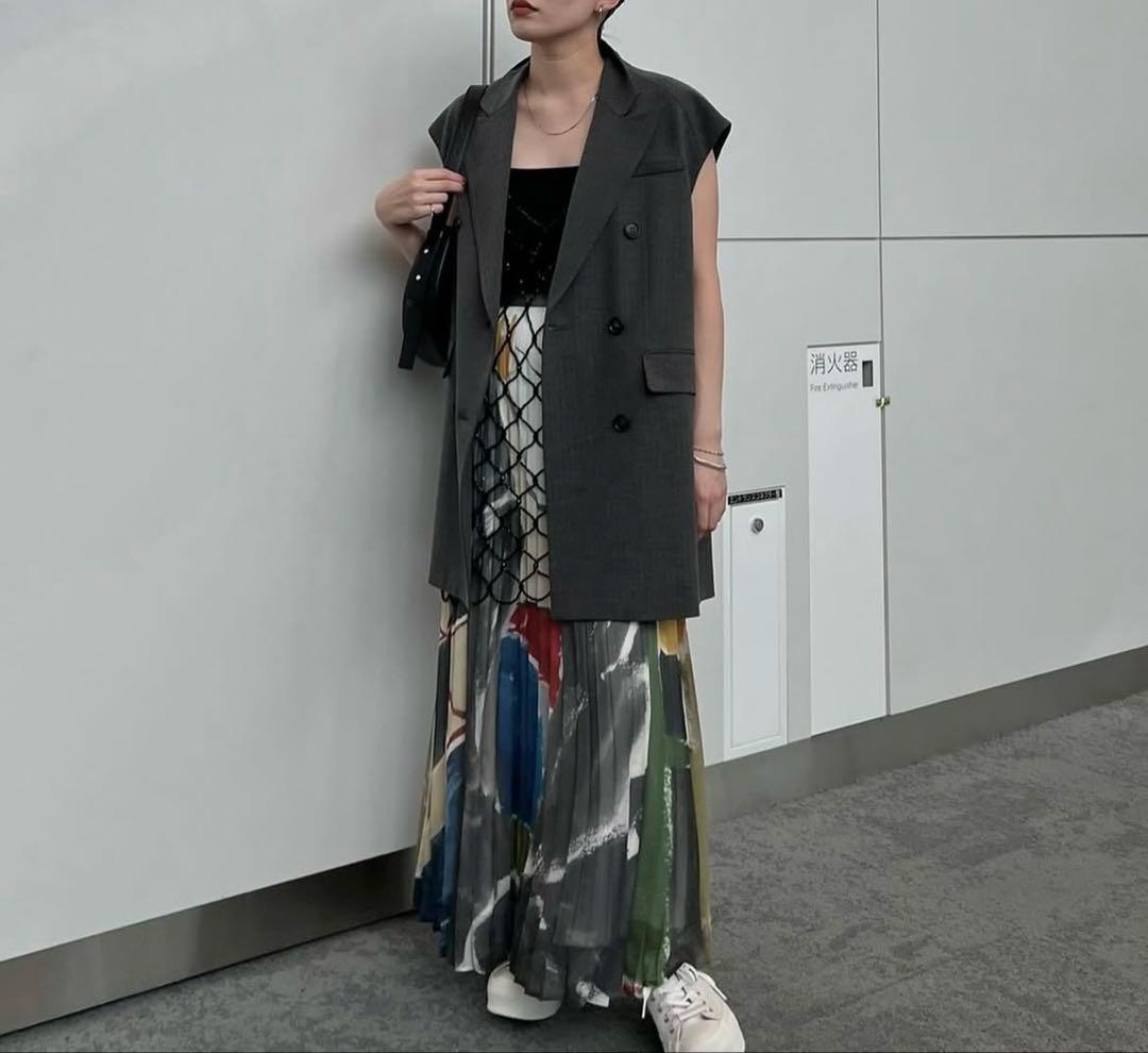 美品★ MY DEAR SHEER PLEATS SKIRT