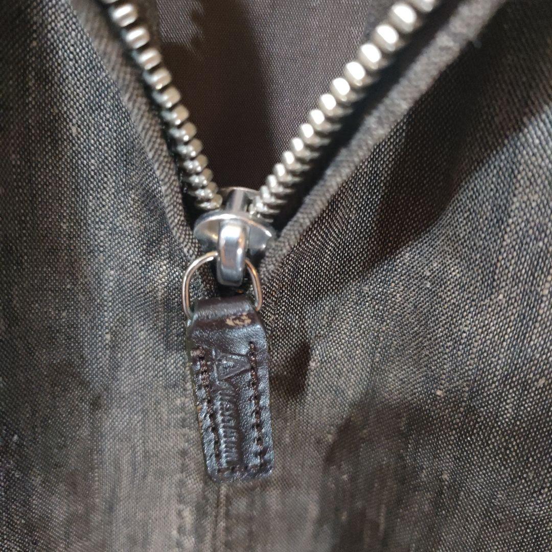 Aquascutum グレー スタンドカラー ジャケット Mシルク混　絹麻