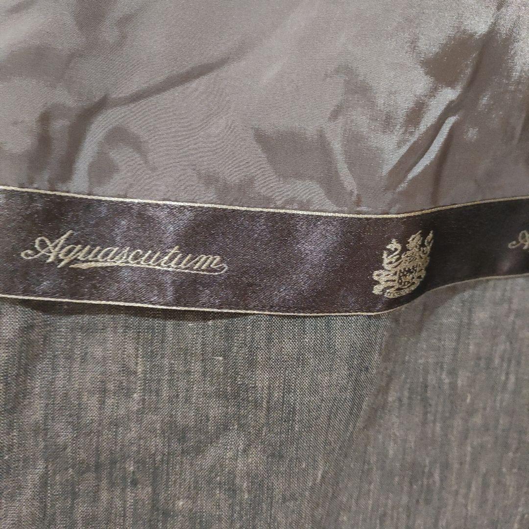 Aquascutum グレー スタンドカラー ジャケット Mシルク混　絹麻