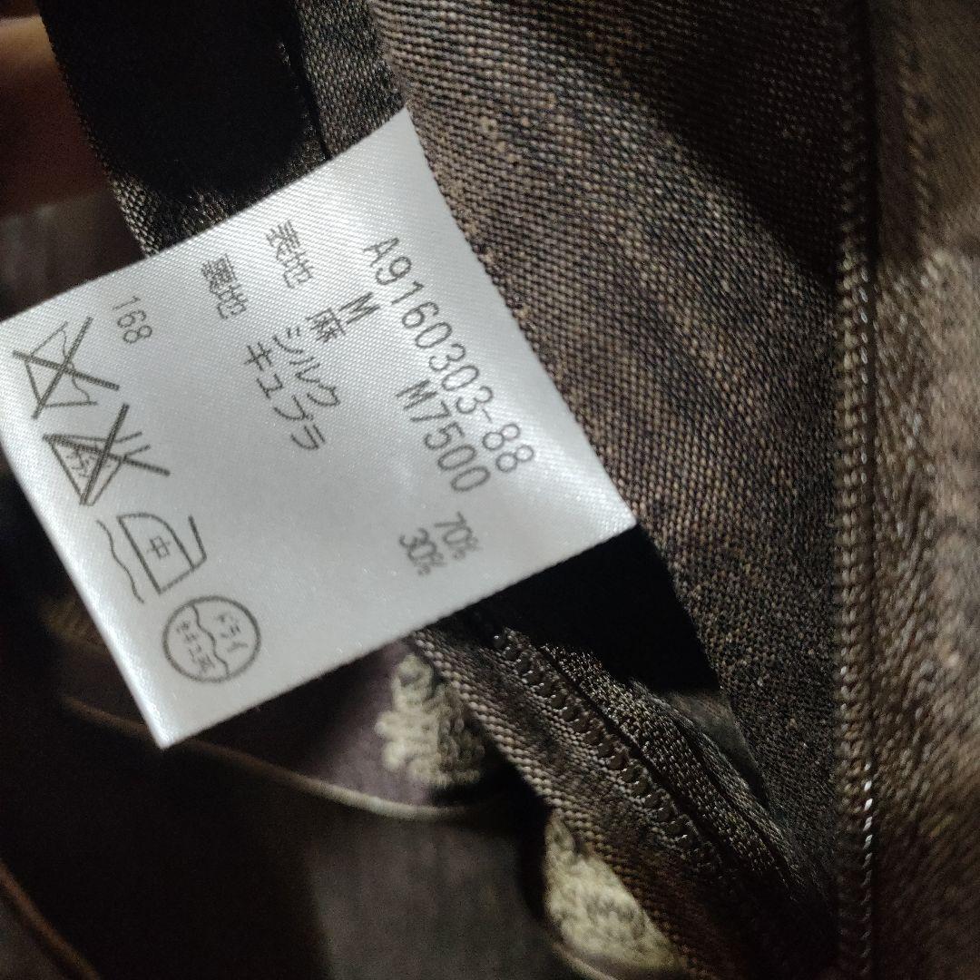 Aquascutum グレー スタンドカラー ジャケット Mシルク混　絹麻