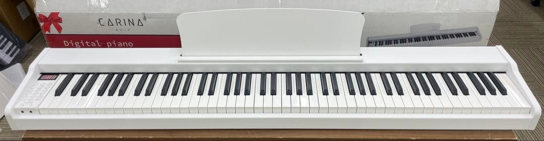 電子ピアノ88鍵盤　給電タイプ　木目調ボディ　ホワイト