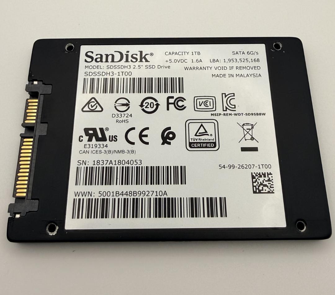 内蔵型SSD SanDisk SSD 1TB SDSSDH3-1T00 SATA6Gb/s