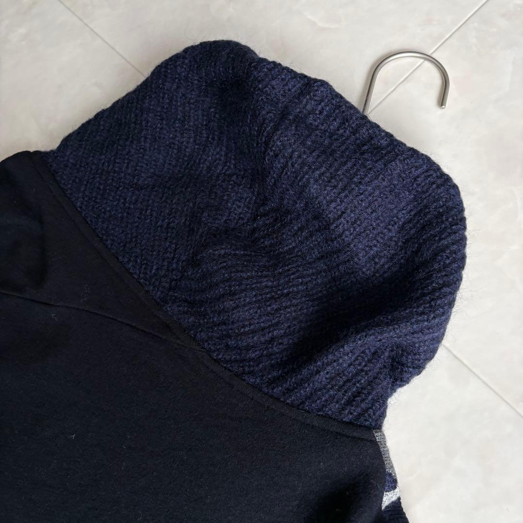 Gabardine K.T 異素材切替ワンピース ネイビー 17+ 大きいサイズ