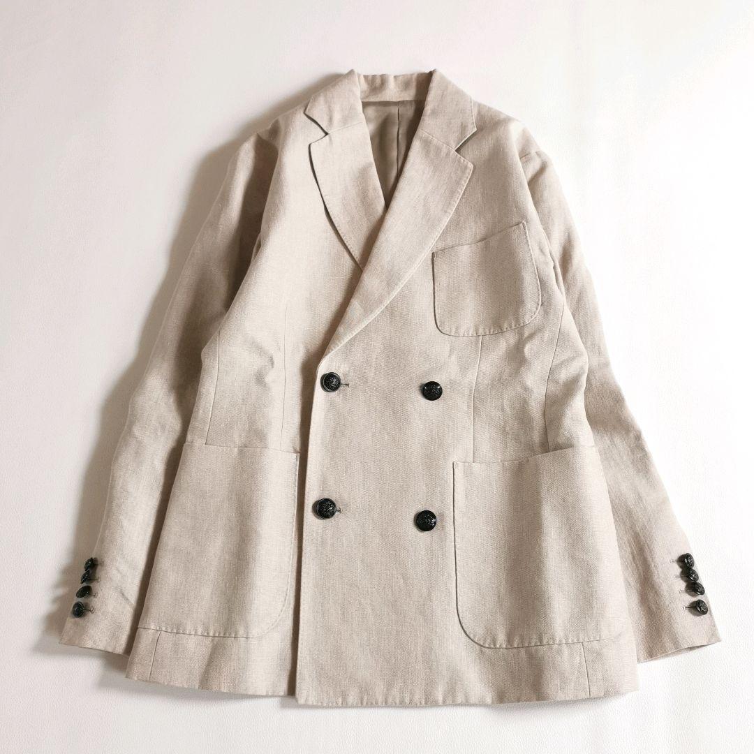23SS/美品✨ ヴェルメイユパーイエナ ダブルブレスト ジャケット リネン