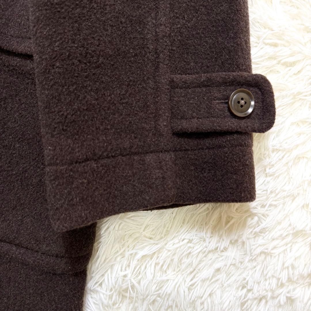 EAST BOY ダッフルコート ロング丈 チェック フード Lサイズ ブラウン