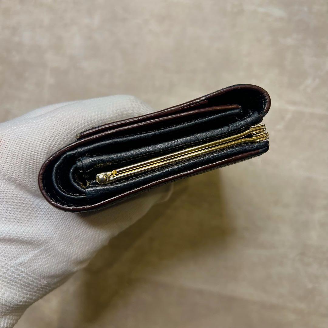 ヴィヴィアンウエストウッド 三つ折り レザー ブラック がま口財布