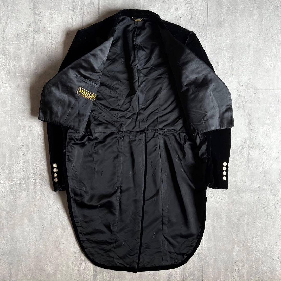 【90s vintage】燕尾服　レーヨン　ベロア　タキシード　ピークドラペル